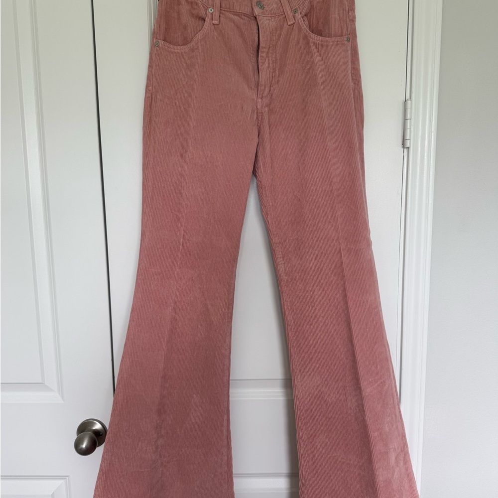 Pink Corduroy Flare Pants